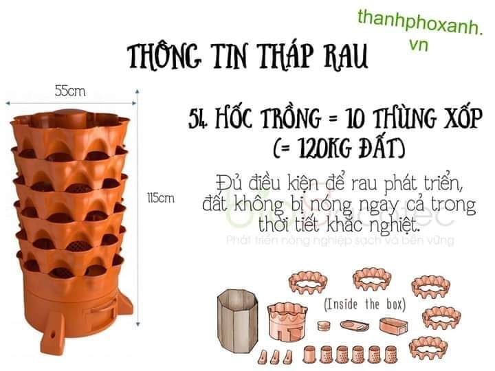 cấu tạo tháp rau hữu cơ